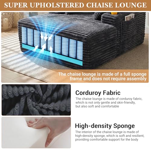 Oversized Boneless Chair, Chaise Lounge Chair Indoor, Dark Gray, view 4