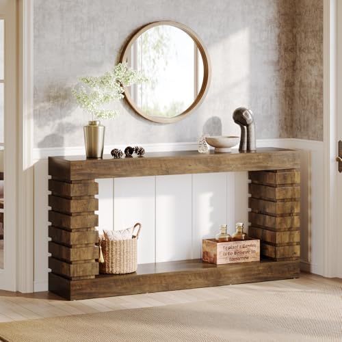 Tribesigns 70.8-Inch Long Console Table, Wood Entryway Table with Storage, Narrow Sofa Table Couch Table for Living Room Entryway Hallway | with Storage