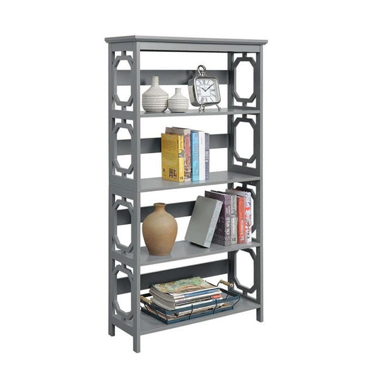 Omega 5 Tier Bookcase, Gray