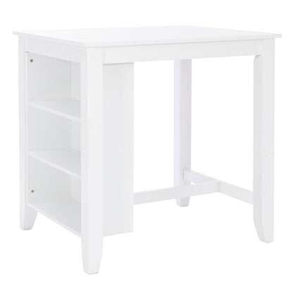 Powell Conolly White Counter Height Space Saving Dining Table with Storage Shelves