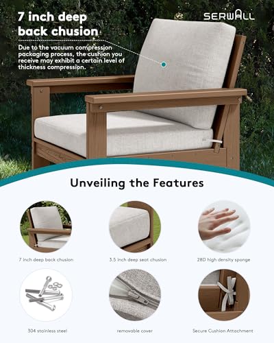 HDPE Outdoor Patio Furniture Set | with Coffee Table & Side Table