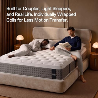 Queen Mattress, 12 Inch Hybrid Mattress with Memory Foam, Medium Firm, view 6
