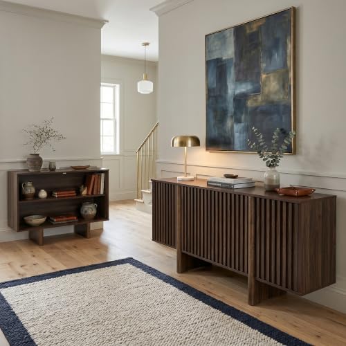 Walnut Wooden Buffet Cabinet with Storage, 64" Large Sideboard Cabinet, view 6