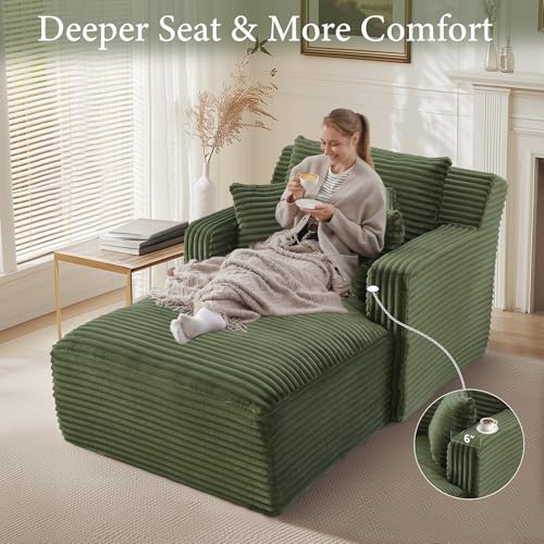 65.4" Chaise Lounge Chair Indoor, Oversized Boneless Couch, view 6