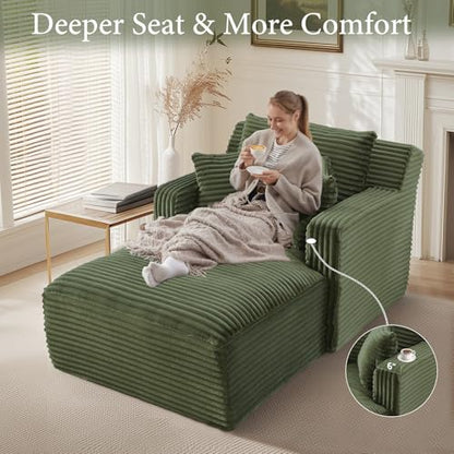 65.4" Chaise Lounge Chair Indoor, Oversized Boneless Couch, view 6