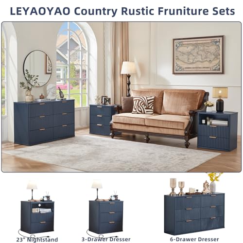 Fluted 6 Drawers Dresser for Bedroom, view 5