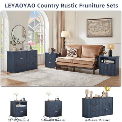 Fluted 6 Drawers Dresser for Bedroom, view 5