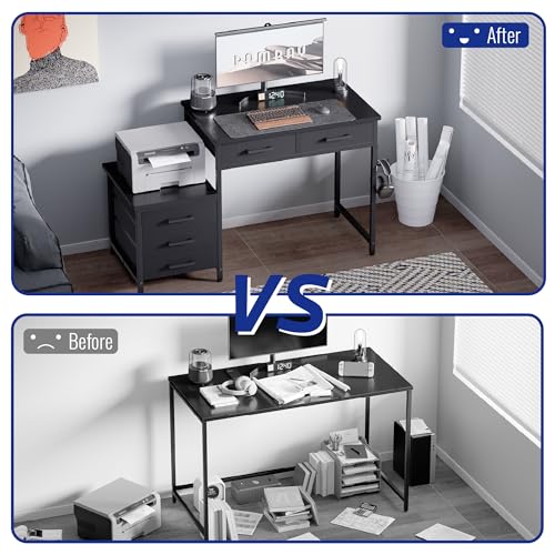 47 inch Computer Desk with 5 Drawers and Printer Space for Office, view 7