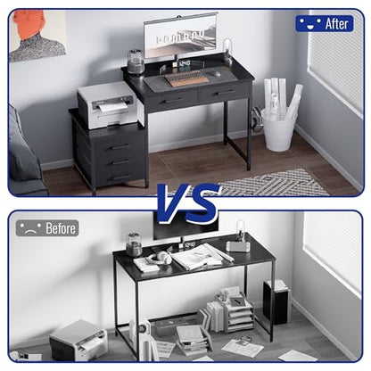 47 inch Computer Desk with 5 Drawers and Printer Space for Office, view 7