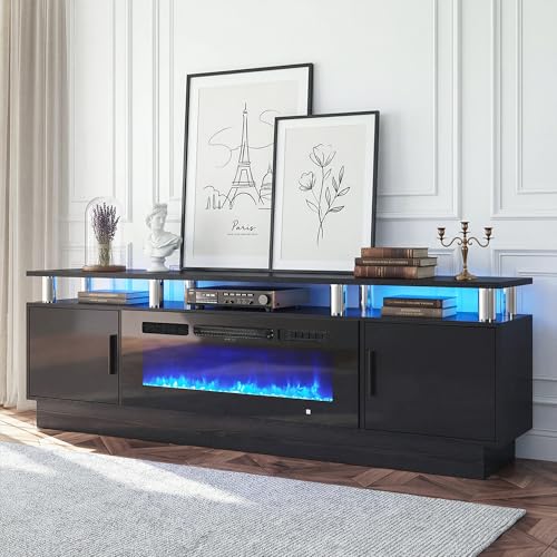 80" Fireplace TV Stand for TVs UP to 90", view 4