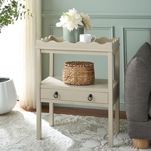 SAFAVIEH Home Collection Darlyn Sand 1-Drawer Rectangle Accent Table