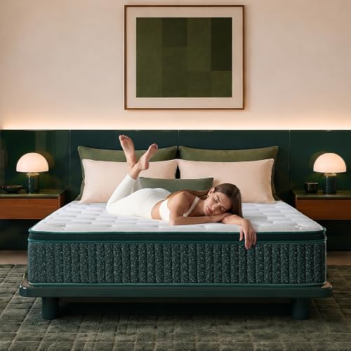14 Inch Queen Hybrid Mattress, Cooling Gel Foam, Pocket Coils, Edge Support, view 2
