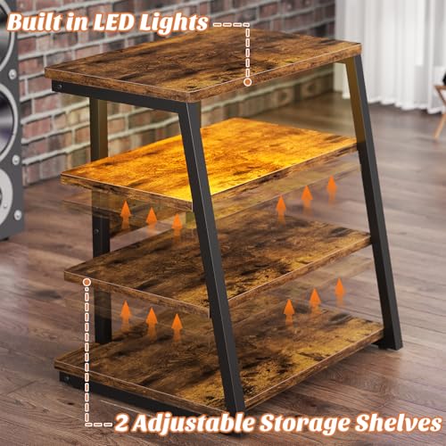 AV Media Stand with Outlets, Media Console with LED Lights, view 7