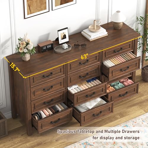 Farmhouse 12 Drawer Dresser for Bedroom, view 5