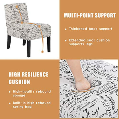 Modern Fabric Living Room Chairs with Solid Wood Legs Home Furniture (1, White)