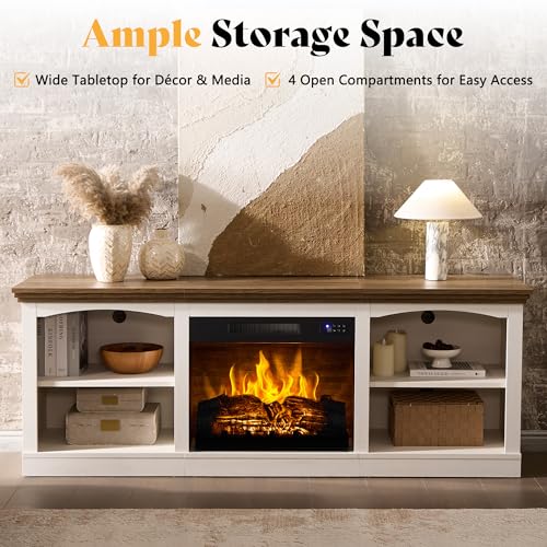 70" Fireplace TV Stand for TVs up to 80" One-Box Delivery, view 6