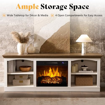70" Fireplace TV Stand for TVs up to 80" One-Box Delivery, view 6