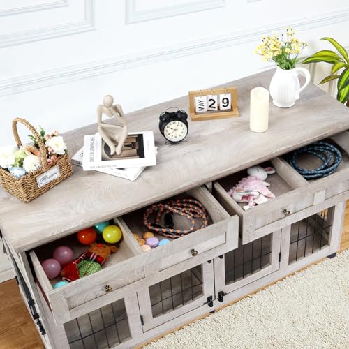 Dog Crate Furniture with Drawer, view 5