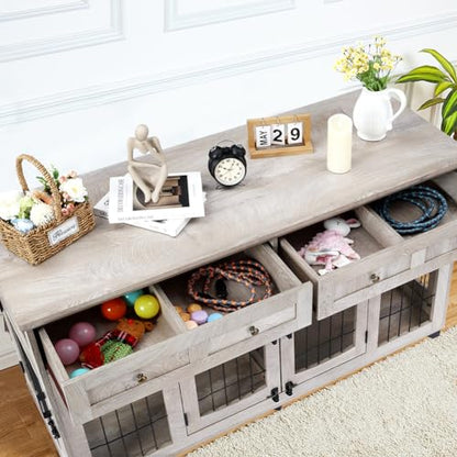 Dog Crate Furniture with Drawer, view 5