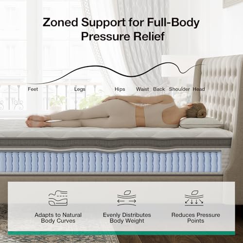 Full Size Mattress, 12 Inch Hybrid Mattress in a Box, Comfort Sleep, view 5