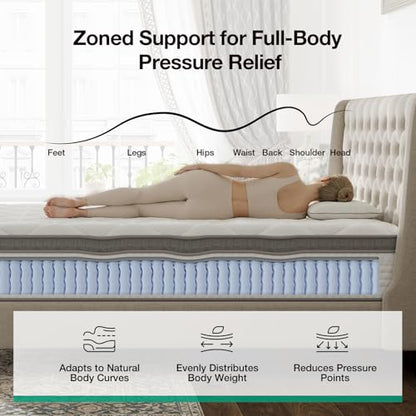 Full Size Mattress, 12 Inch Hybrid Mattress in a Box, Comfort Sleep, view 5