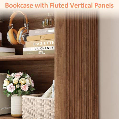 72'' Tall Bookshelf with Doors, view 5
