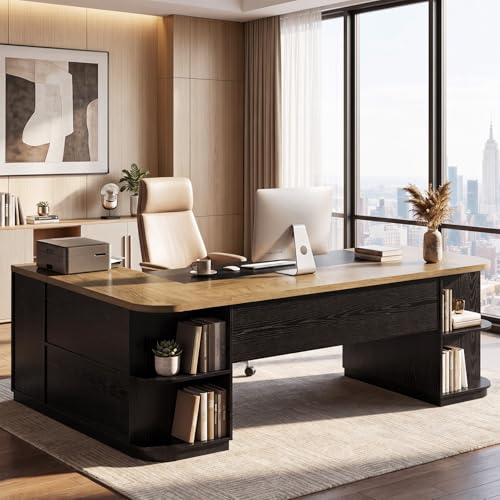 86.6-Inch L-Shaped Executive Desk, view 7
