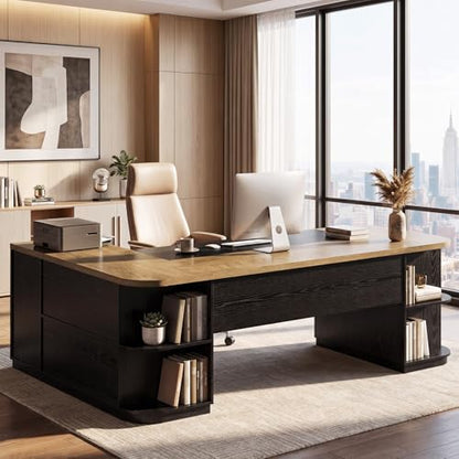 86.6-Inch L-Shaped Executive Desk, view 7