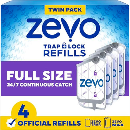 Zevo Flying Insect Trap Refill Cartridges for Fruit Flies & Gnats, 4 Count, view 2