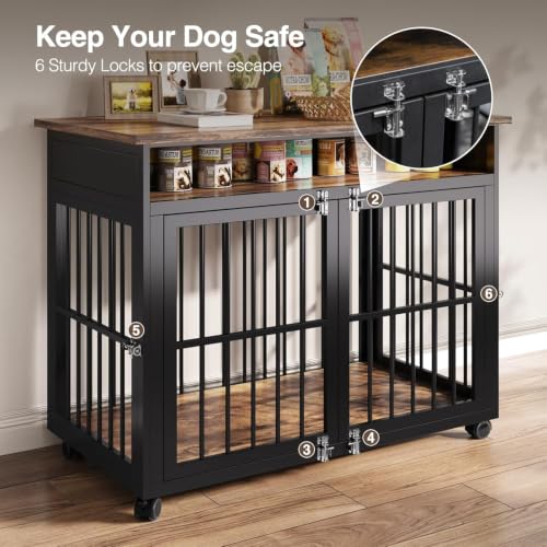 Wooden Dog Crate Furniture for Medium & Large Dogs, view 5