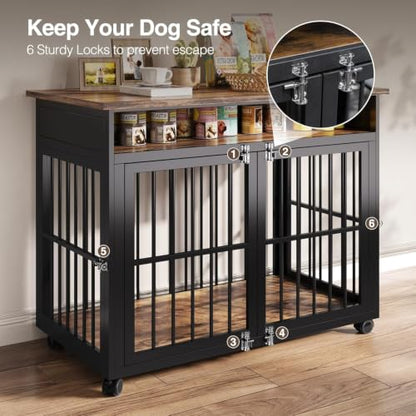 Wooden Dog Crate Furniture for Medium & Large Dogs, view 5