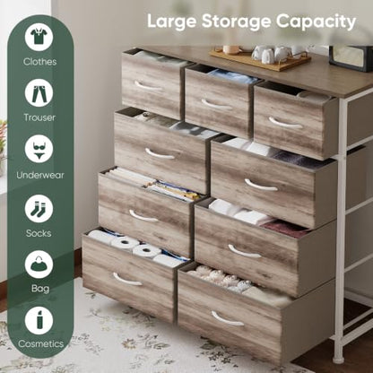 Fabric Dresser for Bedroom with 9 Drawers, Storage Tower, view 4