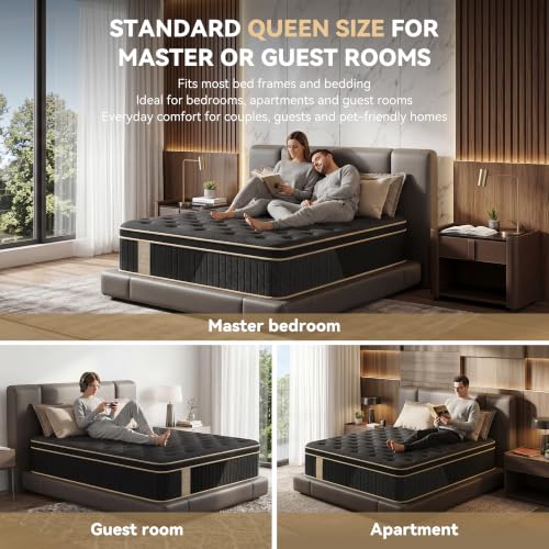 Mattress Queen Size, 12 Inch Queen Hybrid Mattress in a Box, view 6