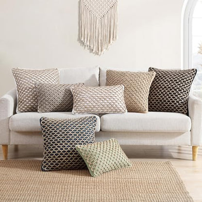 Jada Decorative Throw, Includes Accent, Premium Woven Design, Living Room Décor, (1) 12" x 20" Pillow Cover with Insert, White