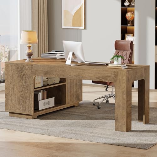 L-Shaped Desk with Storage Cabinet, view 4