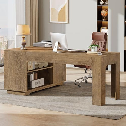 L-Shaped Desk with Storage Cabinet, view 4