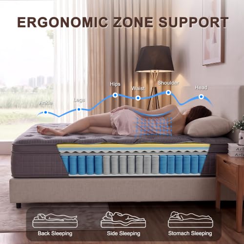 10 Inch Full Mattress in a Box, Memory Foam & Hybrid Pocket Coil, view 5