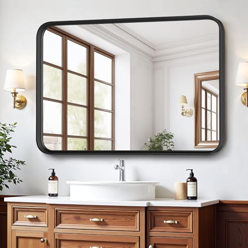 Bathroom Mirror for Wall, 30x22 Inch Rounded Rectangle Mirror, view 4