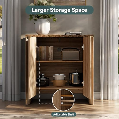 31.5" Fluted Sideboard Buffet Cabinet with Storage, Natural Oak, view 6