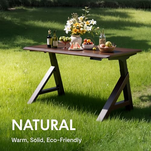 FLEXISPOT 63 x 30 Inch WoodiX Solid Wood Executive Standing Desk, Walnut, view 6