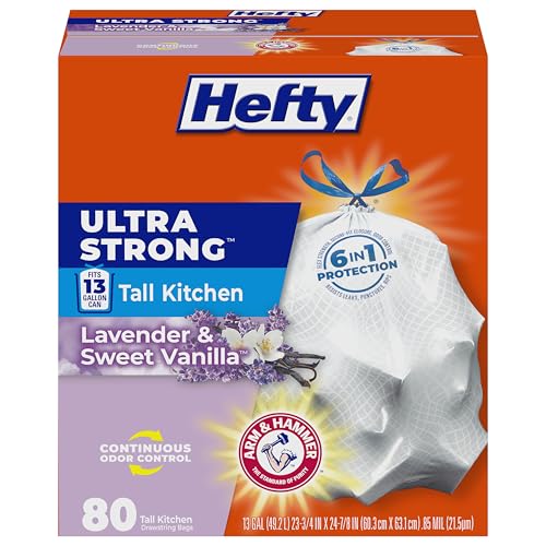 Ultra Strong 13 Gal Kitchen Trash Bags, White, Lavender Vanilla, 80ct, view 2