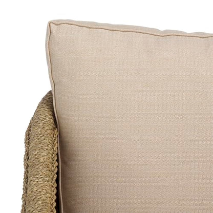 SAFAVIEH Couture Collection - Aikan Woven Seagrass Accent Chair, Natural & White, Coastal Modern Design, Fully Assembled (CWK2017A)
