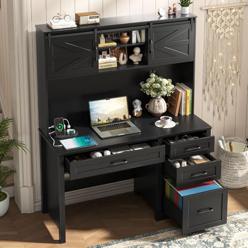 67" H Farmhouse Executive Desks with Charging Station, view 6