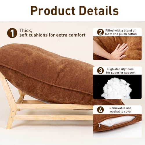 Oversized Lounge Accent Chair with Backrest, 49.4" Sofa Chair with Ottoma, view 5