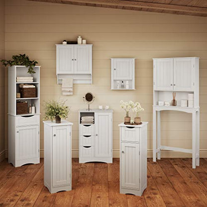 Ashland Bathroom Storage Cabinet with 3 Drawers, Adjustable Shelf & Beadboard Styling - White Bathroom organizer - Freestanding Storage Cabinet