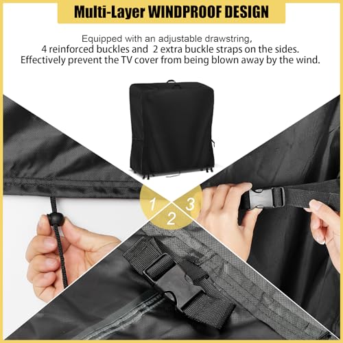 Outdoor TV Cover 50 Inch Weatherproof for 50-55" Outdoor TV Stand, view 7