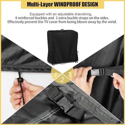 Outdoor TV Cover 50 Inch Weatherproof for 50-55" Outdoor TV Stand, view 7