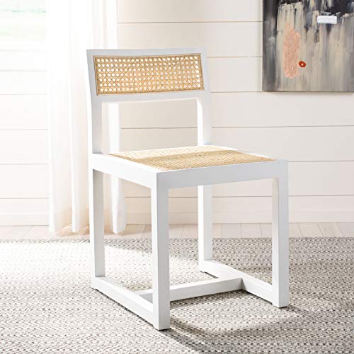 Safavieh Home Bernice White and Natural Cane Dining Chair