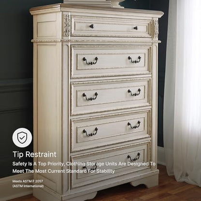 Signature Design by Ashley Realyn French Country 5 Drawer Chest, view 7