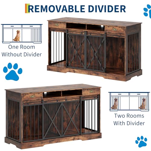 Dog Crate Furniture with Removable Divider, view 5